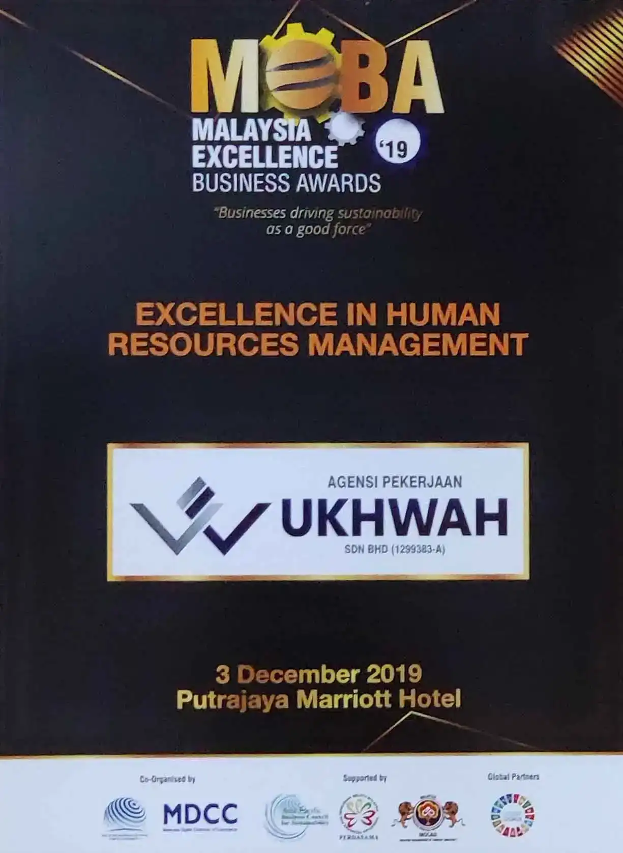 MOBA Malaysia Excellence Business Awards 2019 - Excellence in Human Resources Management